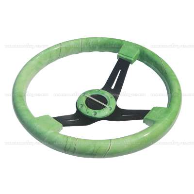 350mm Universal Green Color Car Steering Wheel