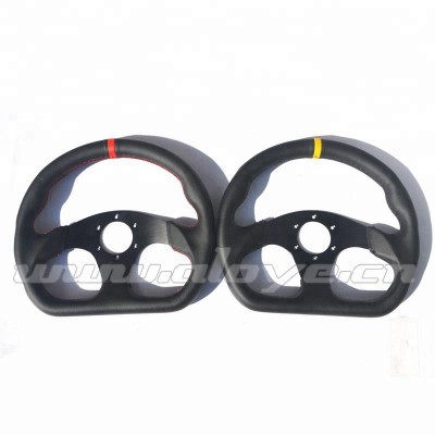 Flat Bottom Leather Car Steering Wheel