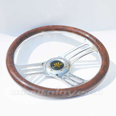 New Arrival 350MM Wood And Plating One-Piece Design Stronger Racing Steering Wheel